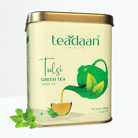 Green Tea Tulsi Antioxidant-Rich - Loose Leaf - 100gm